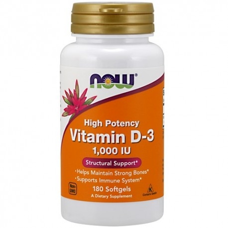 Vitamina D Now Foods, Vitamin D-3 1000 IU, 180 cps