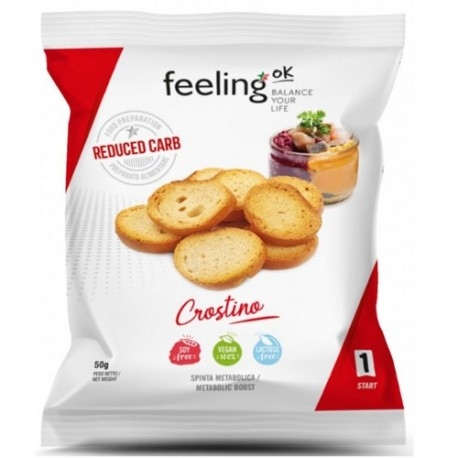 Pane e Prodotti da Forno Feeling Ok, Crostino + Protein Classic, 50 g