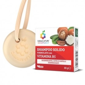 Detergente Optima Naturals, Shampoo Solido con Vitamina B5, 80 g