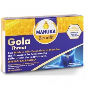 Naso e Gola Optima Naturals, Manuka Benefit Gola, 20 cpr
