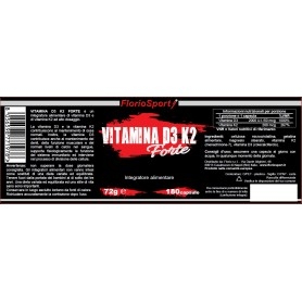 FlorioSport, Vitamina D3 + K2 Forte, 180 cps