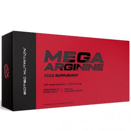 Arginina Scitec Nutrition, Mega Arginine, 120 cps.