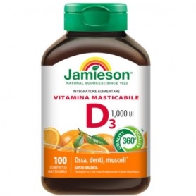 Vitamina D Jamieson, Vitamina D 1000 Masticabile, 100 cpr