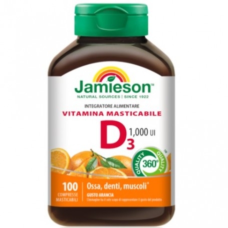 Vitamina D Jamieson, Vitamina D 1000 Masticabile, 100 cpr